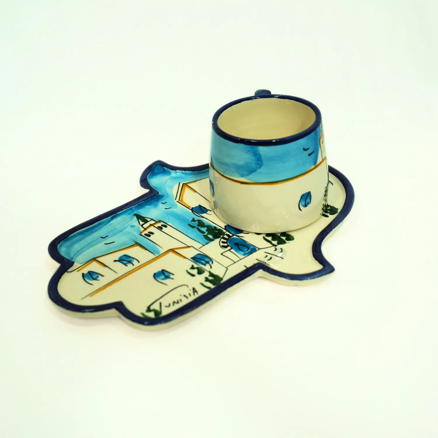 Handmade Tunisian ceramic tableware